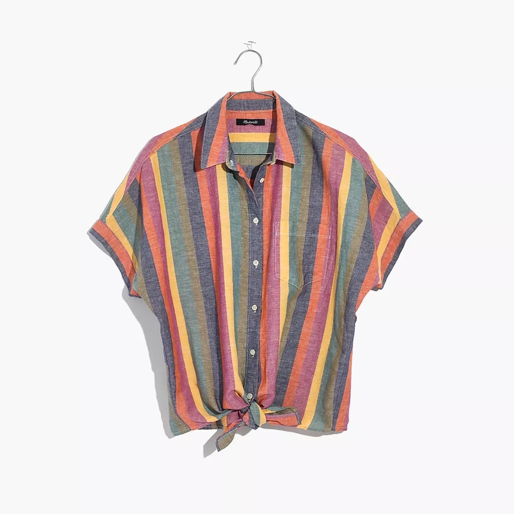 Madewell Rainbow Stripe Button Up Shirt